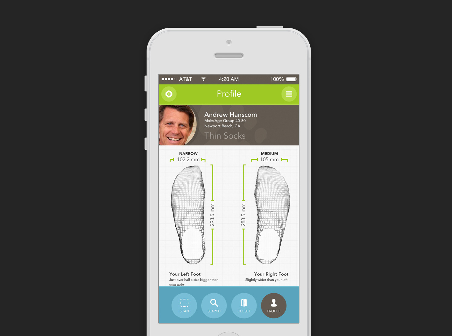 Vfit shoes UI design